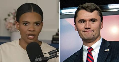 A photo of Candace Owens alongside a photo of Charlie Kirk