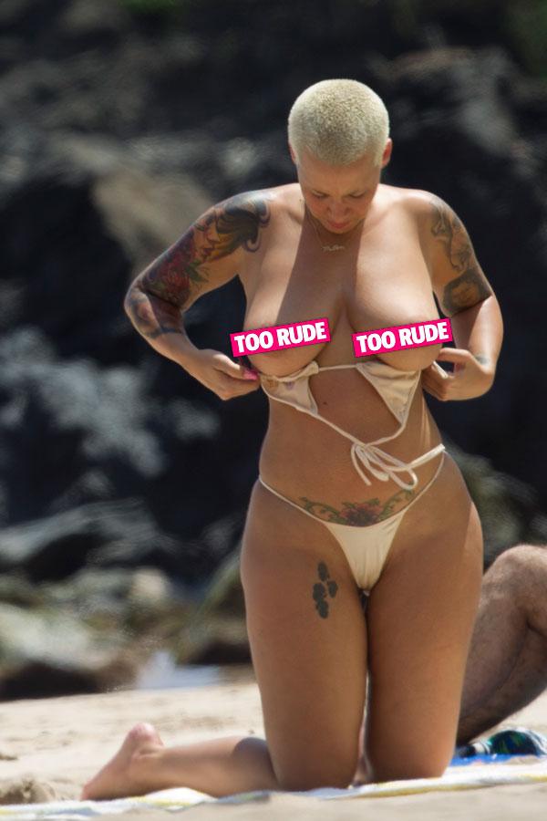 Amber Rose Topless Hawaii