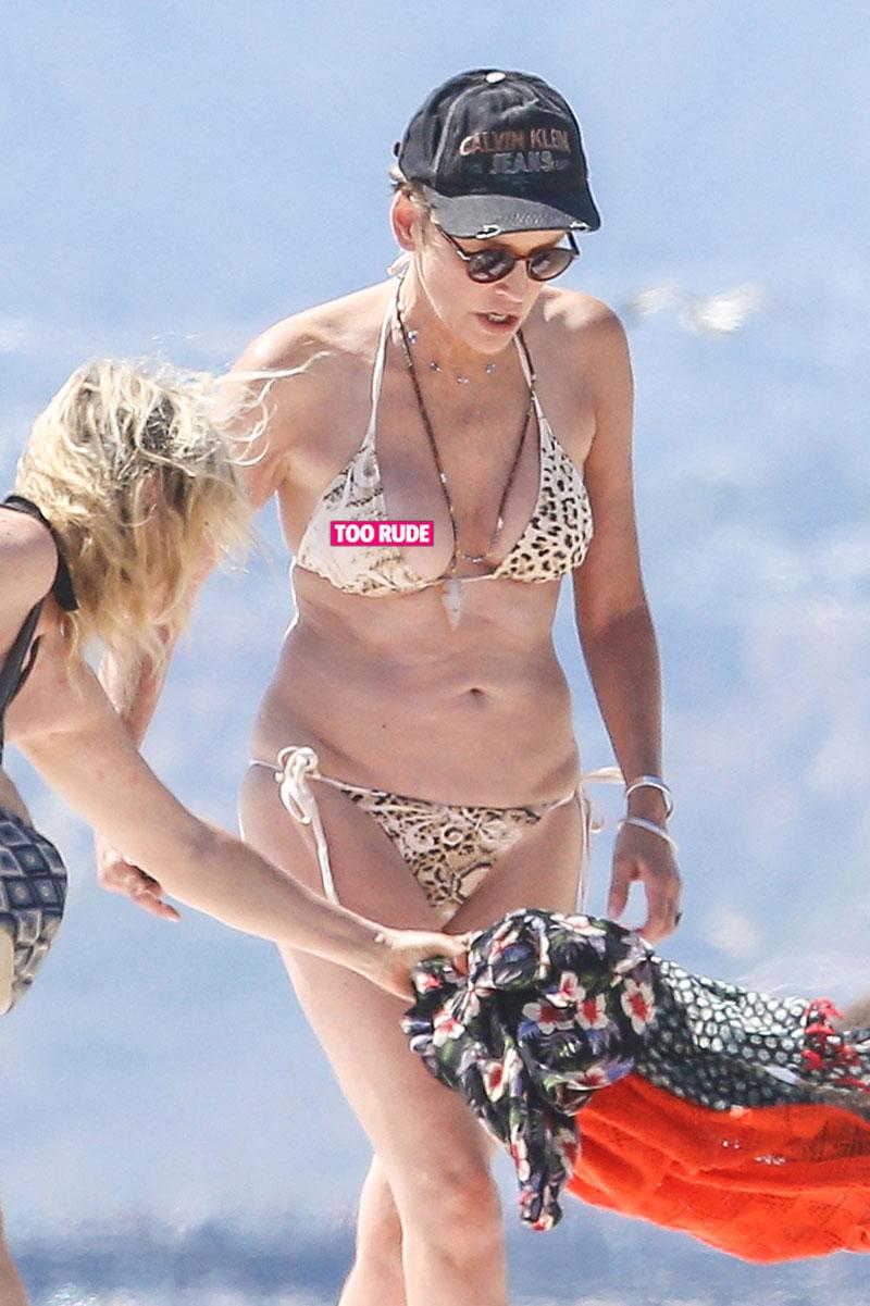 sharon stone nip slip bikini body topless beach pics