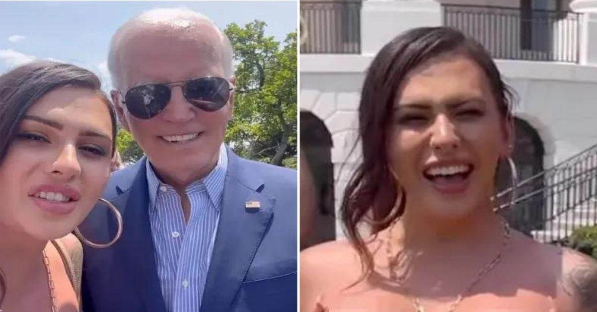 Trans Model Goes Topless at White House After Meeting President Biden