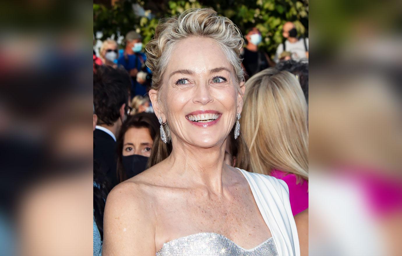 sharon stone italy smiling photoshoot nephew organ failure hospitalized r