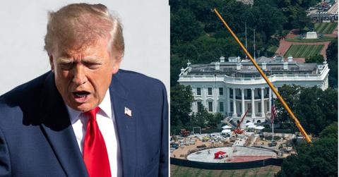 A photo of Doanld Trump alongside a photo of the White House