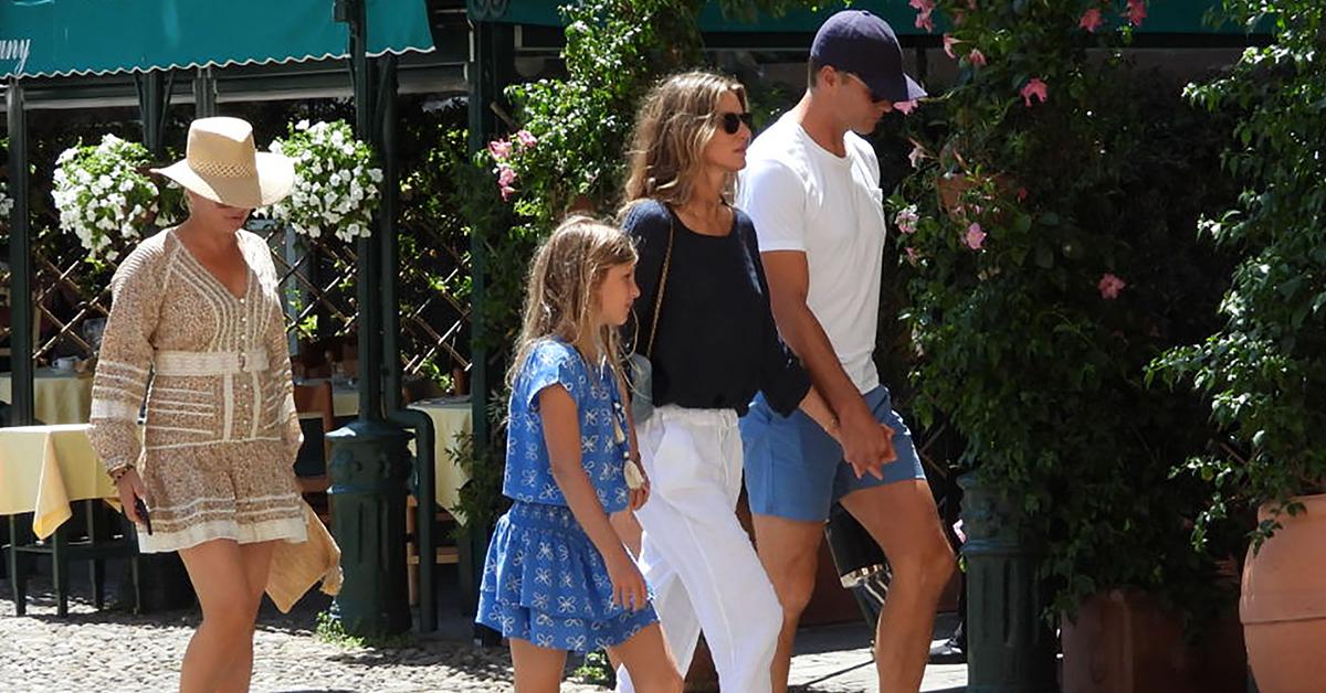 Tom Brady shows off his muscular physique on a yacht with Gisele Bündchen  in Portofino, Italy