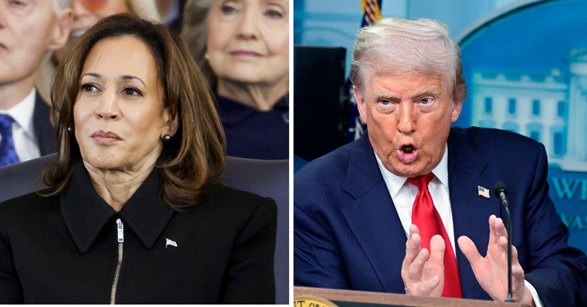 Split Photo of Kamala Harris and Donald Trump