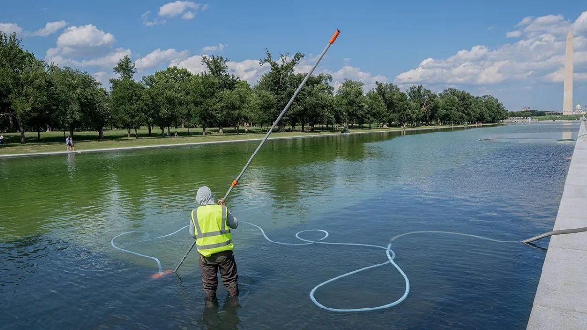 cleaning The Reflecting Pool