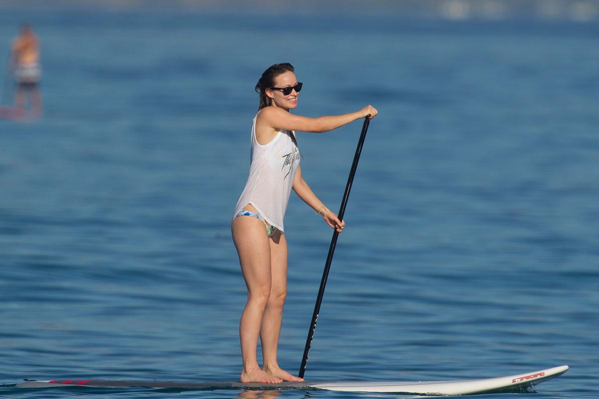 Olivia Wilde Bikini Paddle Board Hawaii