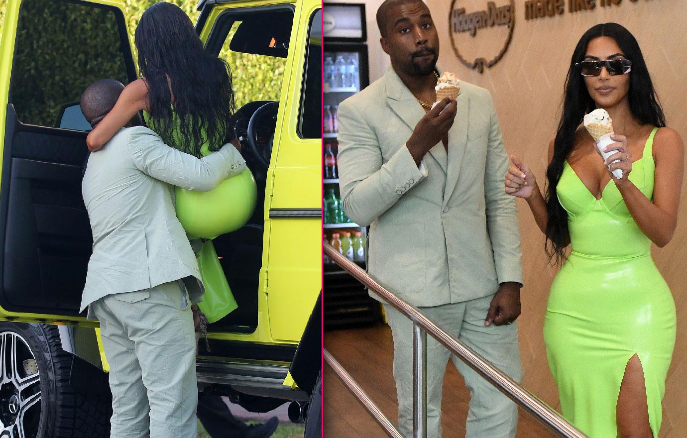 Kim kardashian outlet neon yellow outfit