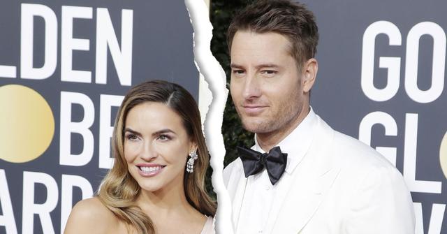 Justin Hartley (R) Wearing White Tux, White Shirt and Black Bow-tie and Chrishell Stause Wearing Pale Pink One Shoulder Gown arrive for the 76th annual Golden Globe Awards ceremony at the Beverly Hilton Hotel