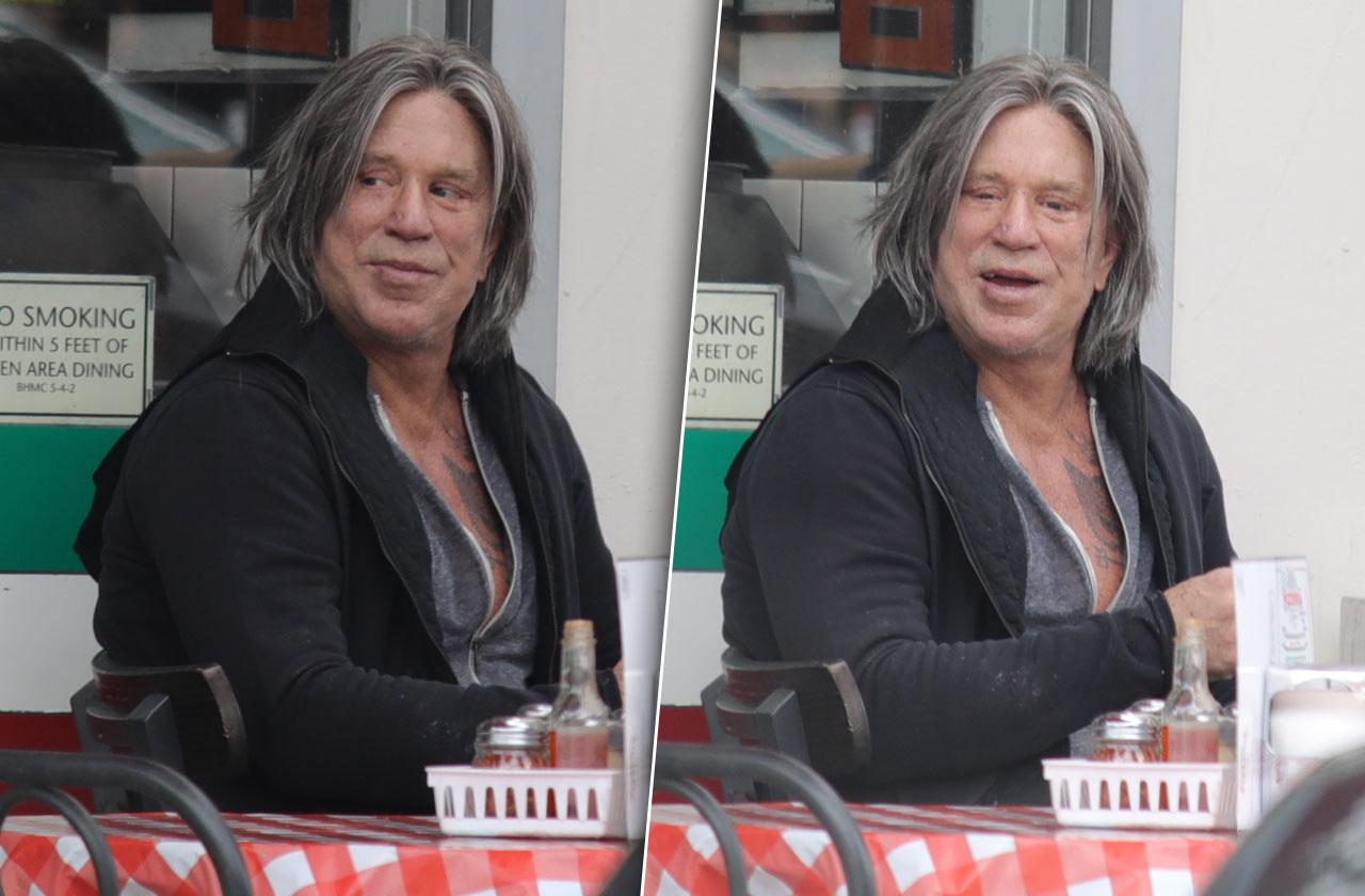 Mickey Rourke Sports Grey Long Hair In Wild New Photos