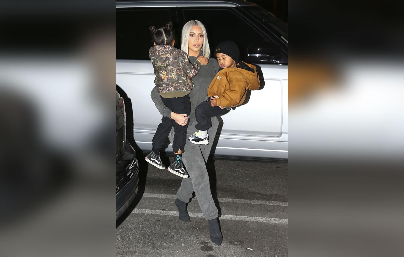 Kim Kardashian Helps Son Saint Ice Skate