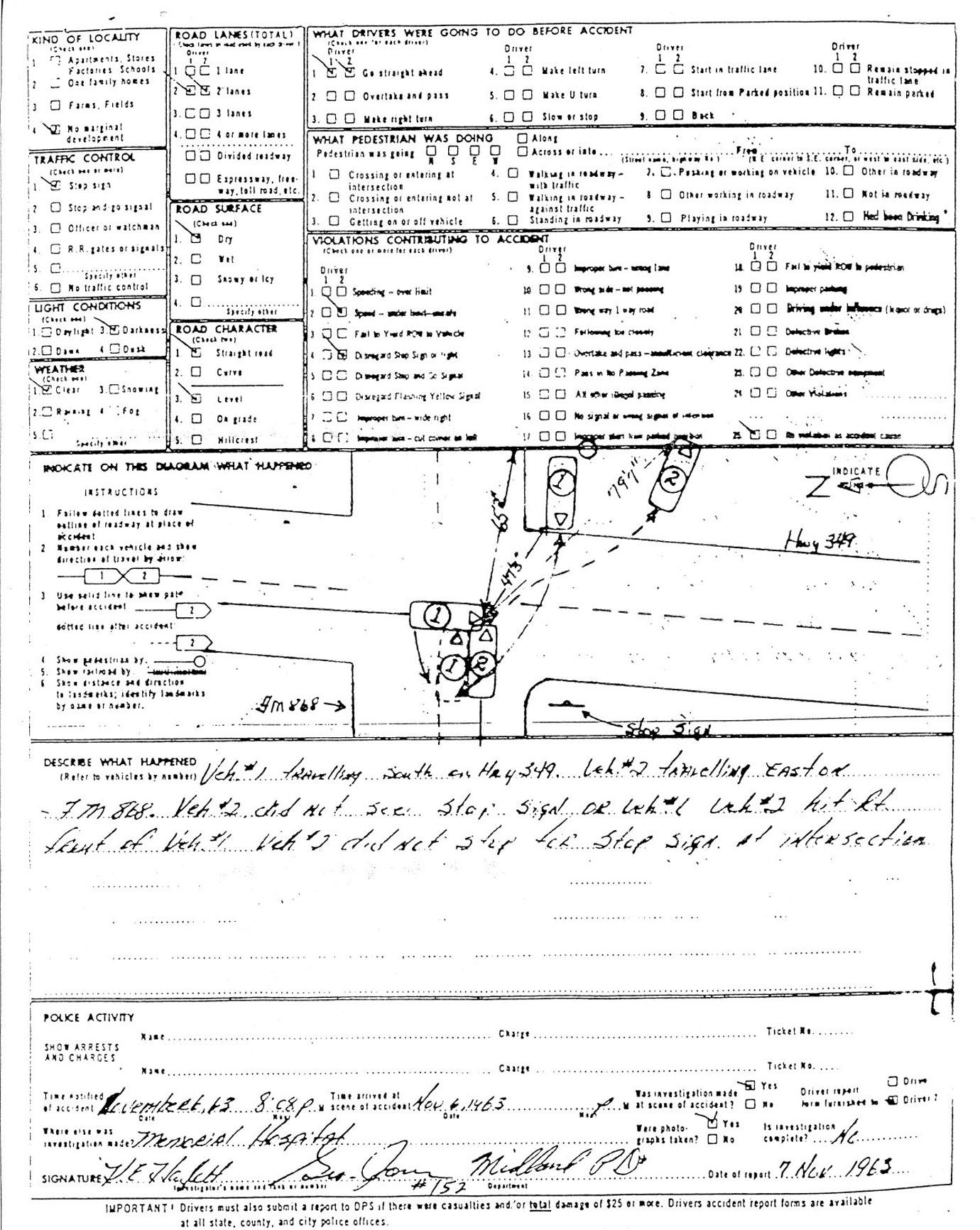 former first lady laura bush killed her friend car accident police report