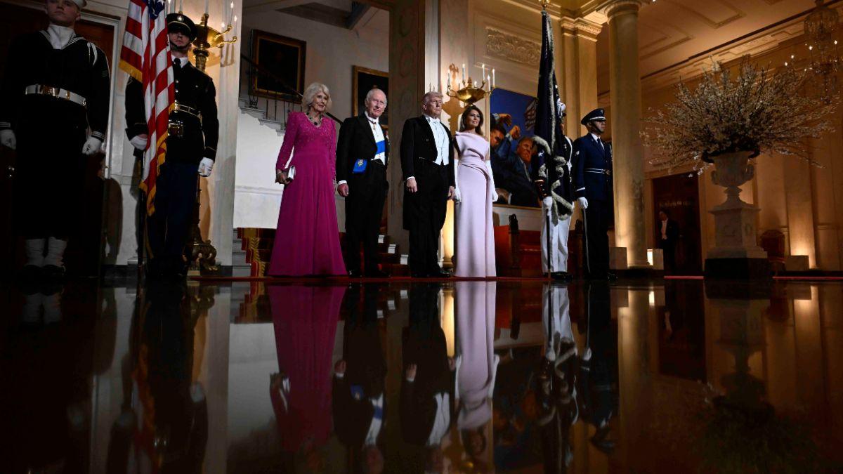 Photo of King Charles, Queen Camilla, Donald and Melania Trump