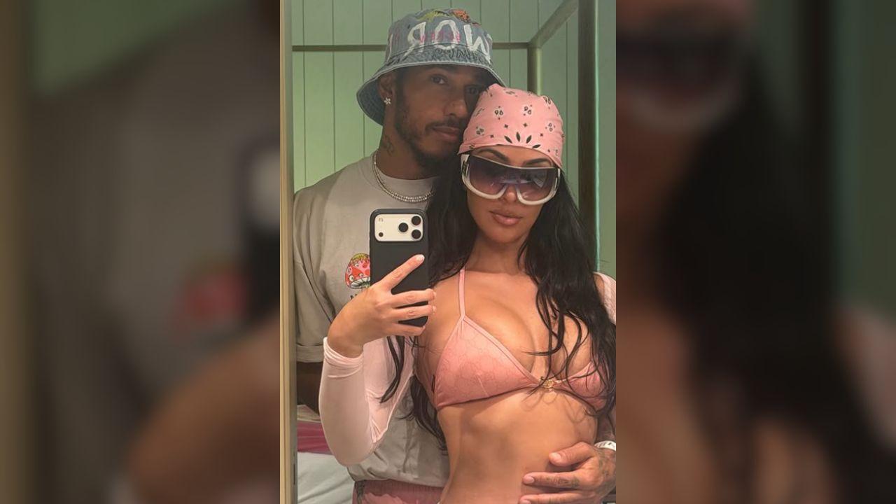 A photo of Kim Kardashian and Lewis Hamilton