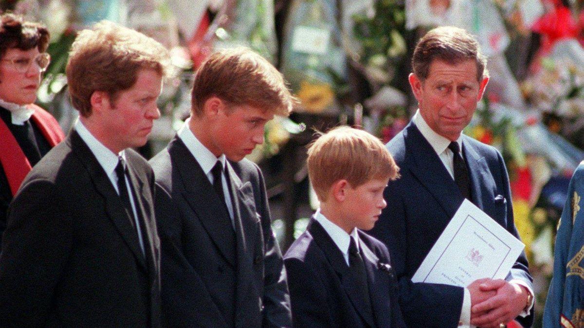 Photo of Prince Charles, Prince Harry, Earl Spencer & Prince William 