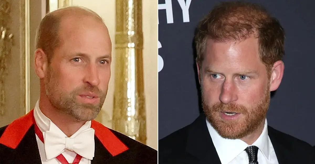 Split photos of Prince William and Prince Harry