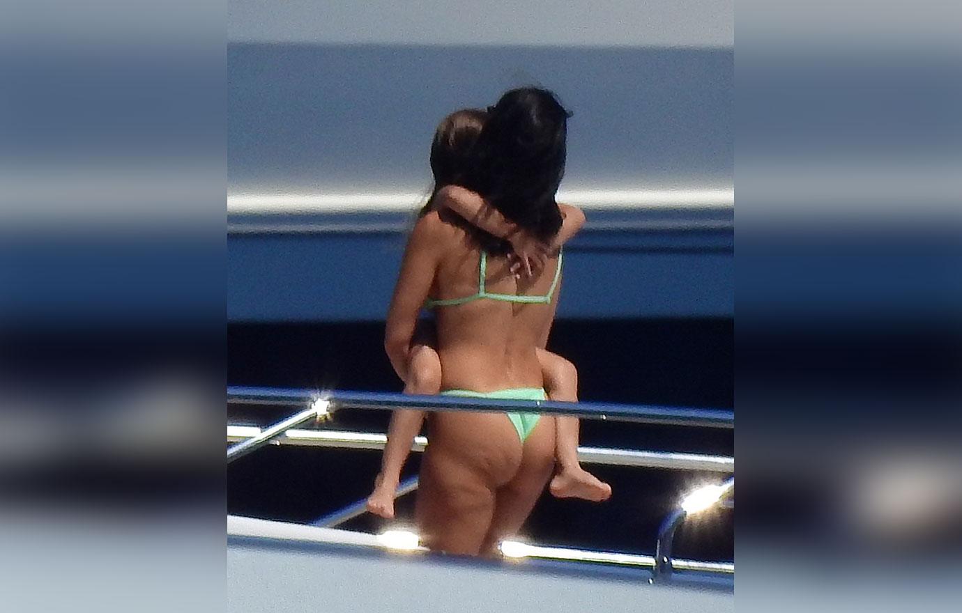 Leaked kourtney kardashian relaxing in blue bikini on a yacht