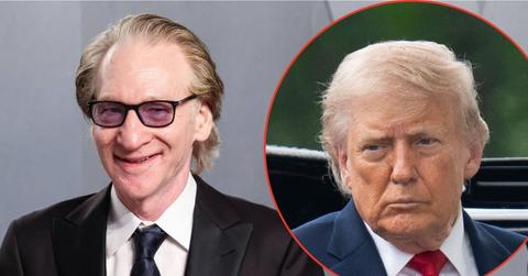 Split image of Bill Maher and Donald Trump
