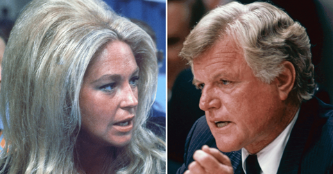 Split photo of Joan Kennedy, Ted Kennedy