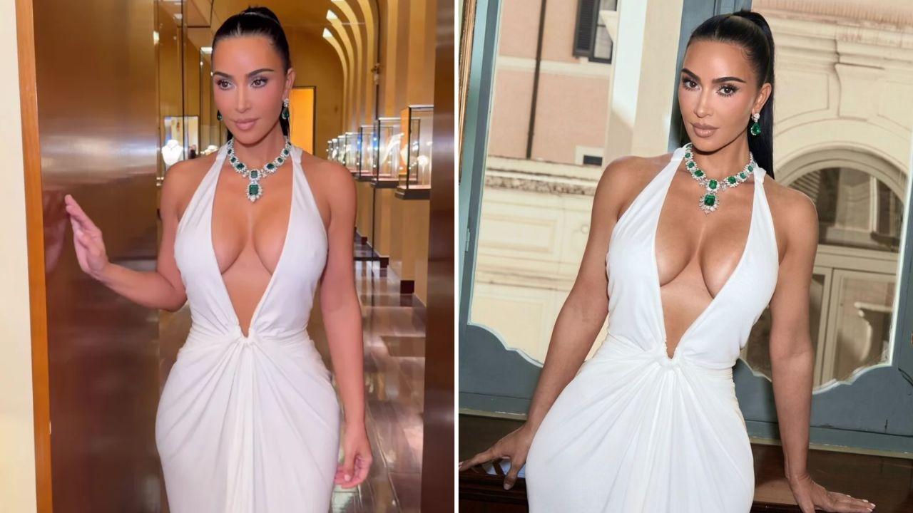 Kim Kardashian’s Elizabeth Taylor Emerald Necklace Look Draws Blasting Reactions
