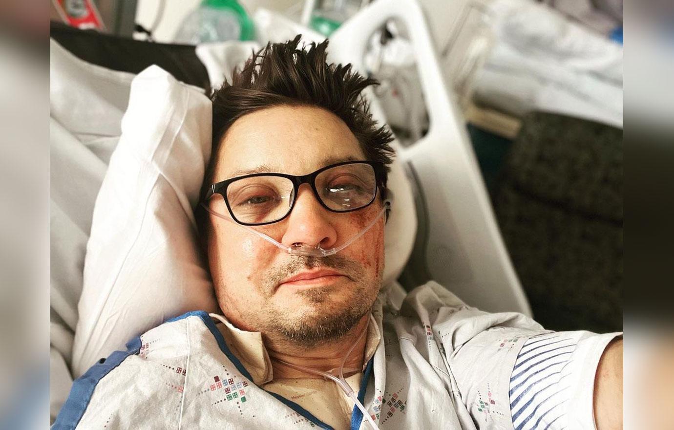 jeremy renner normal jeremy renner on a hospital bed