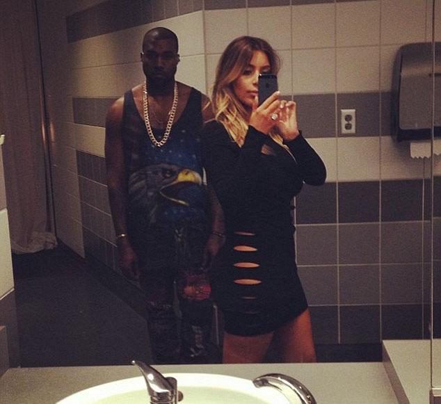 Kim Kardashian Kanye West Selfie Bathroom