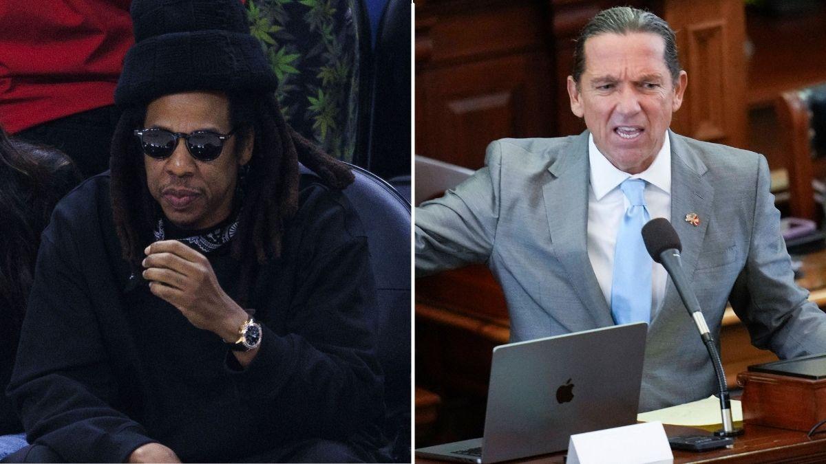 A photo of Jay-Z alongside a photo of Tony Buzbee