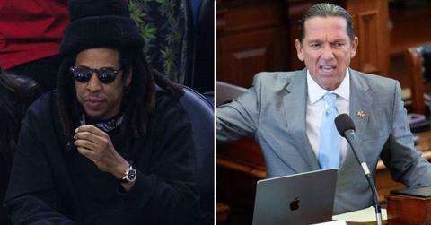 A photo of Jay-Z alongside a photo of Tony Buzbee