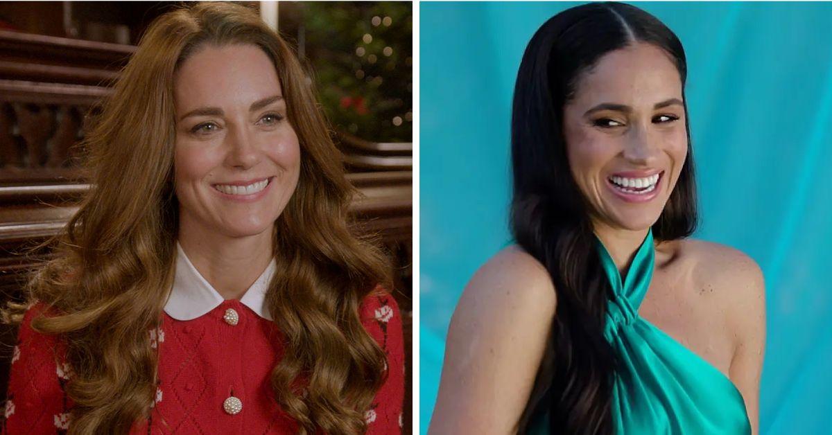 Split photos of Megham Markle and Princess Kate