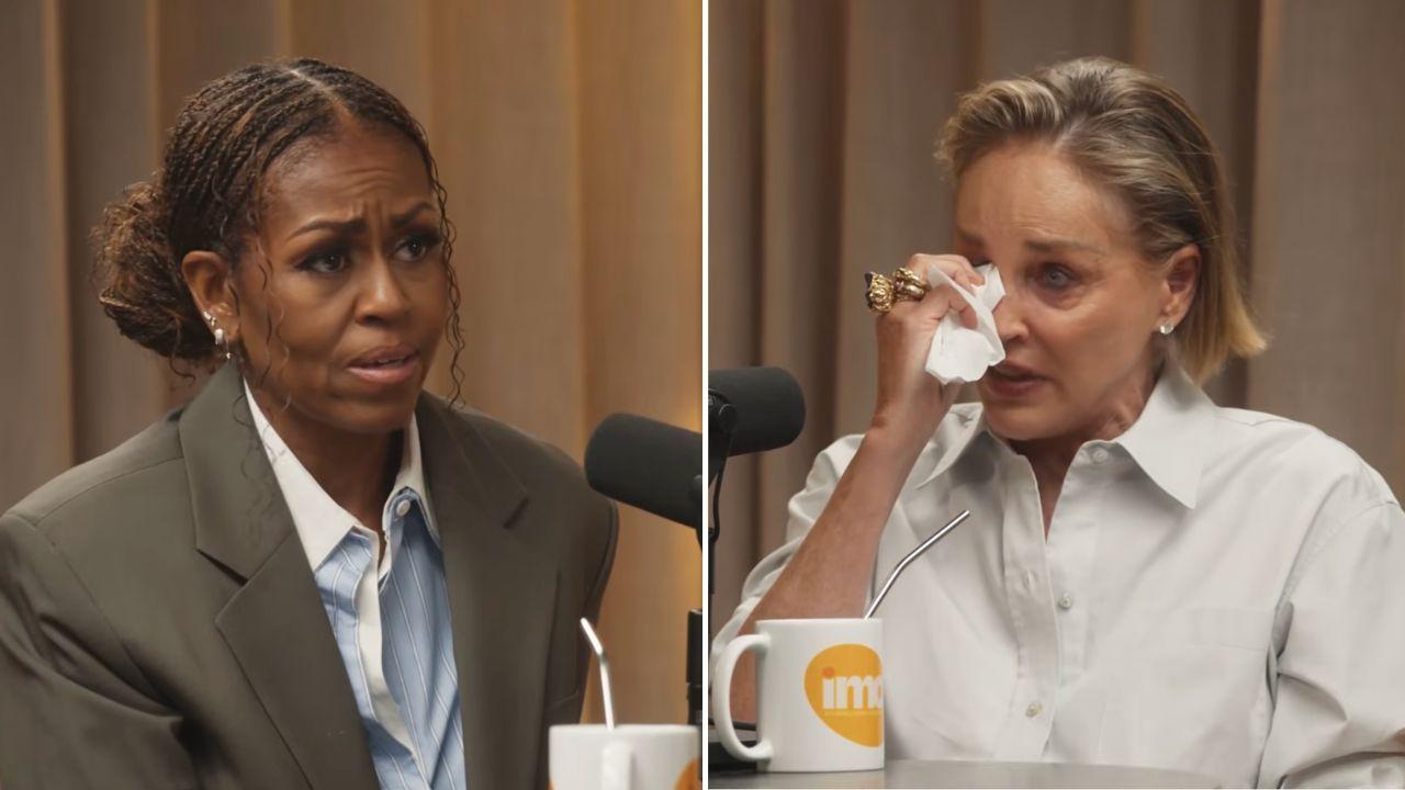 Photo of Michelle Obama and Sharon Stone