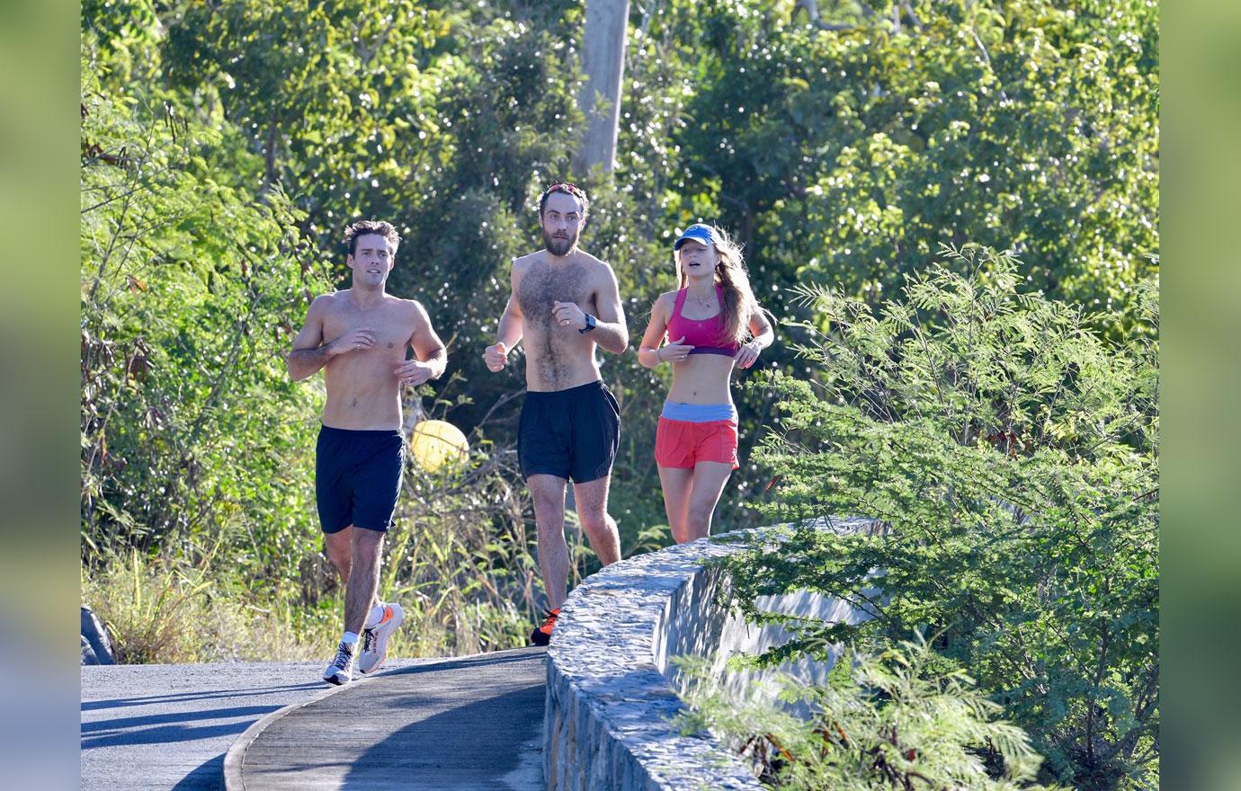 James Middleton And Spencer Matthews Shirtless Jog in St Barths