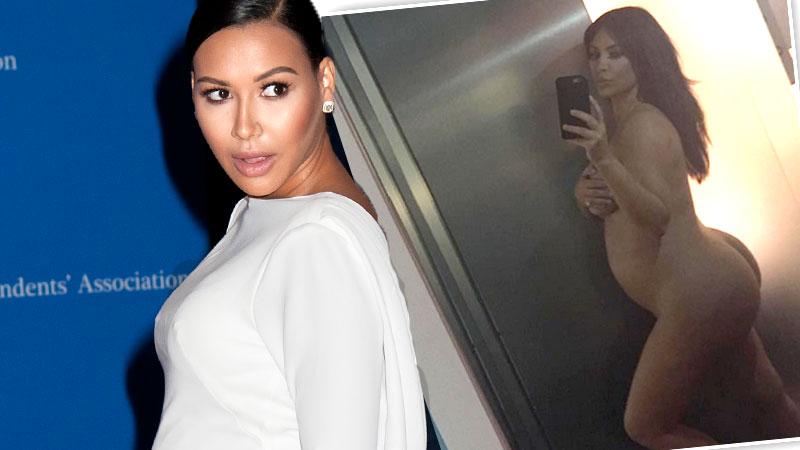 Naya Rivera Kim Kardashian Nude Baby Bump