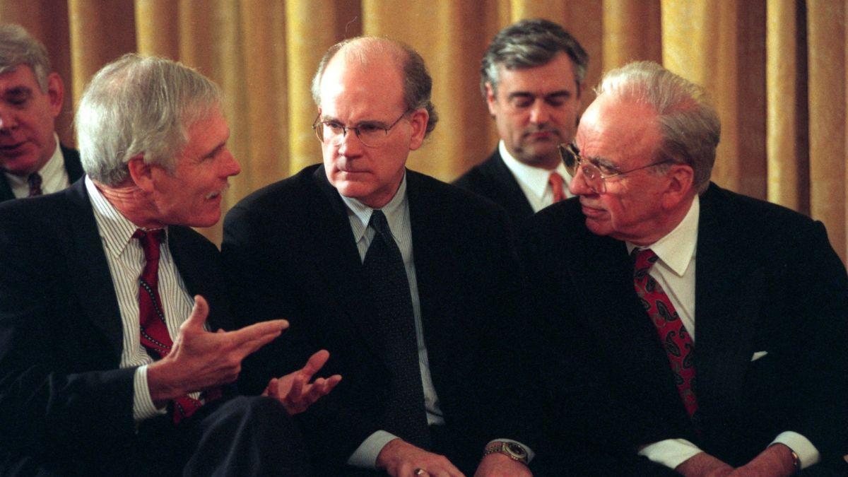 Photo of Ted Turner, Robert Wright and Rupert Murdoch