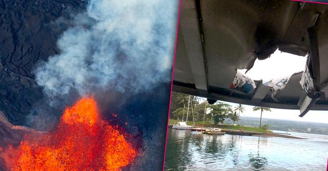 //Hawaii lava explosion injures  people tour boat pp