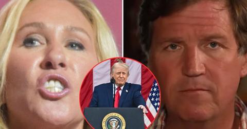 Photo of Marjorie Taylor Greene, Tucker Carlson, Donald Trump