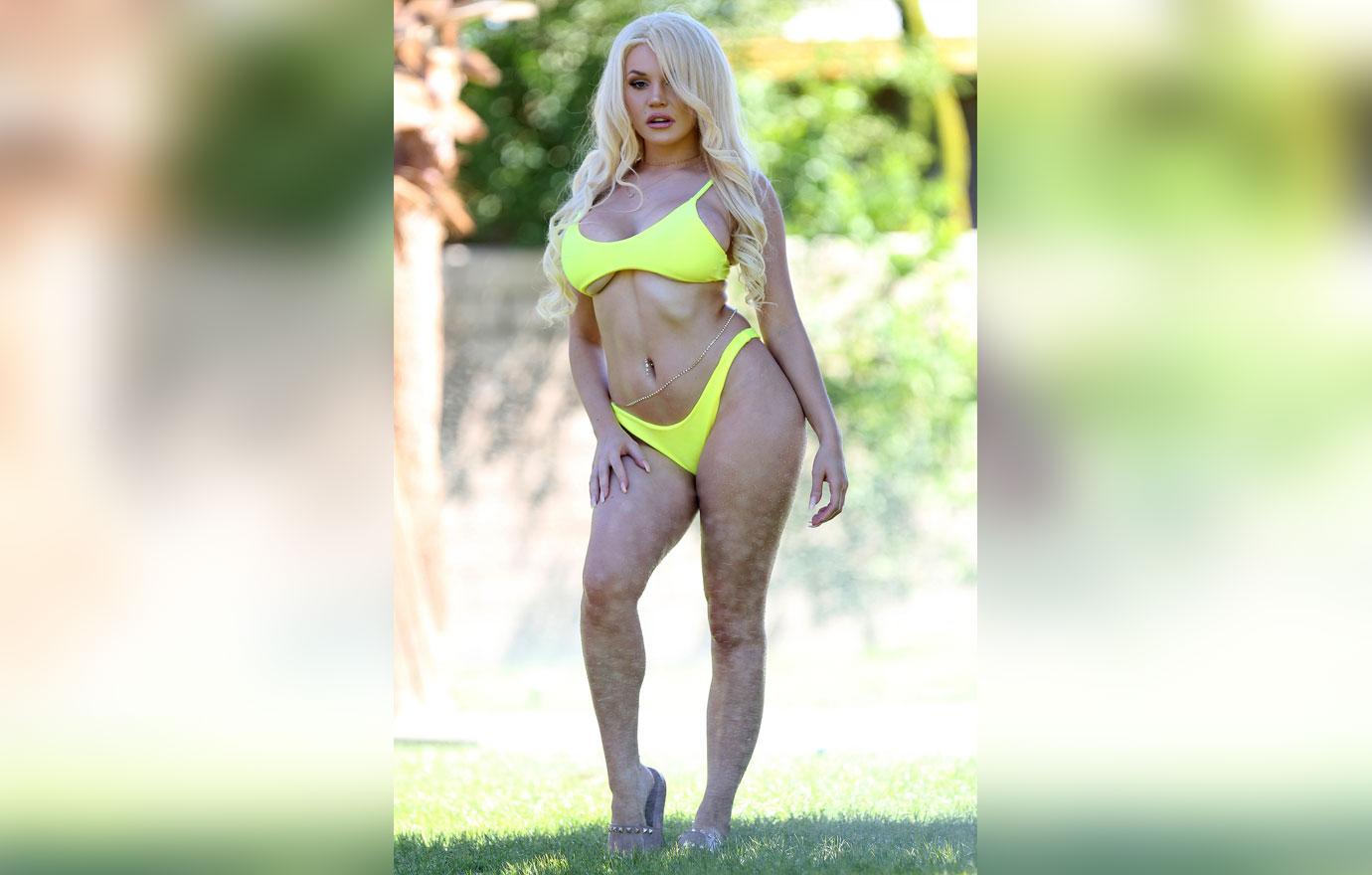 Courtney Stodden Underboob Neon Bikini