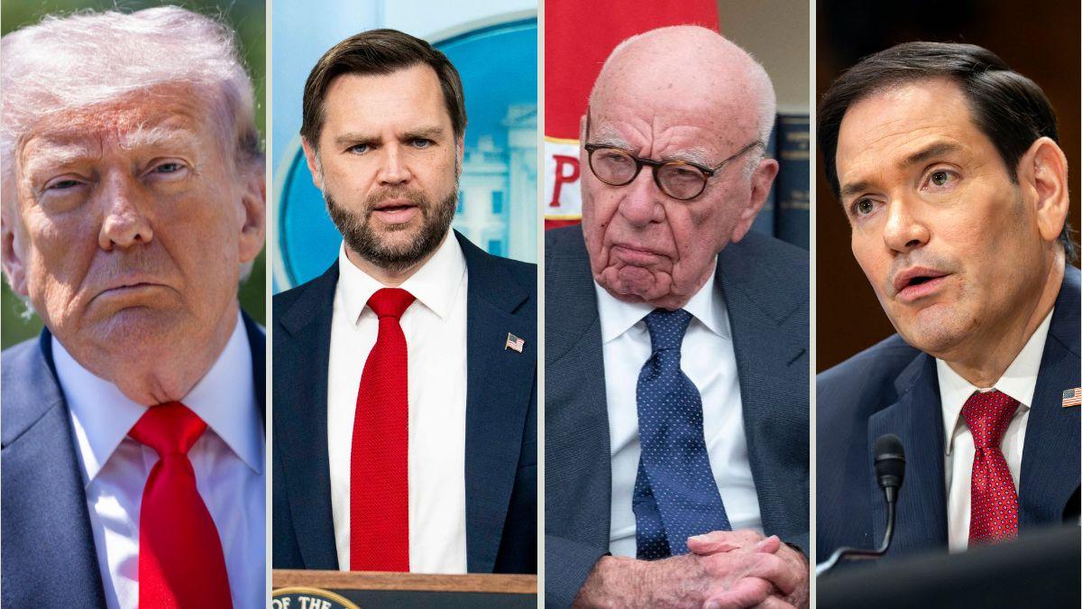 Split photos of Donald Trump, J.D Vance, Rupert Murdoch and Marco Rubio