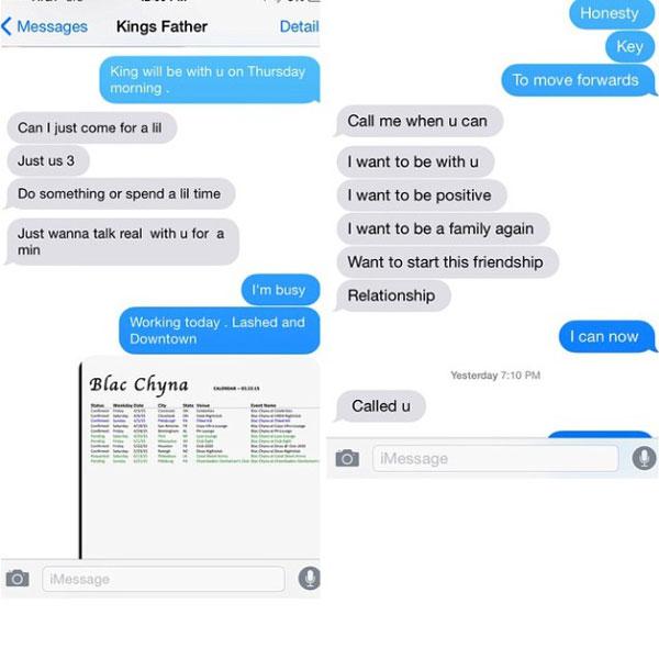 Kylie Jenner & Blac Chyna Feud -- Blac Chyna & Tyga Text Message