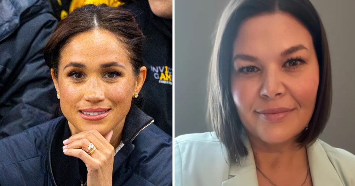 Split photo of Meghan Markle, Emily Robinson