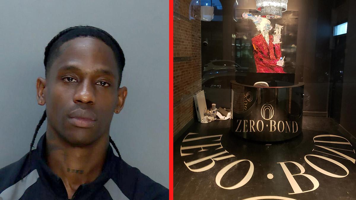 A photo of Travis Scott alongside a photo of Zero Bond