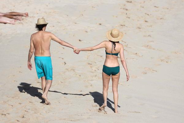 Shirtless Paul McCartney Wife Nancy Shevell Bikini Beach