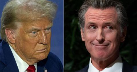 Split photo of Donald Trump, Gavin Newsom