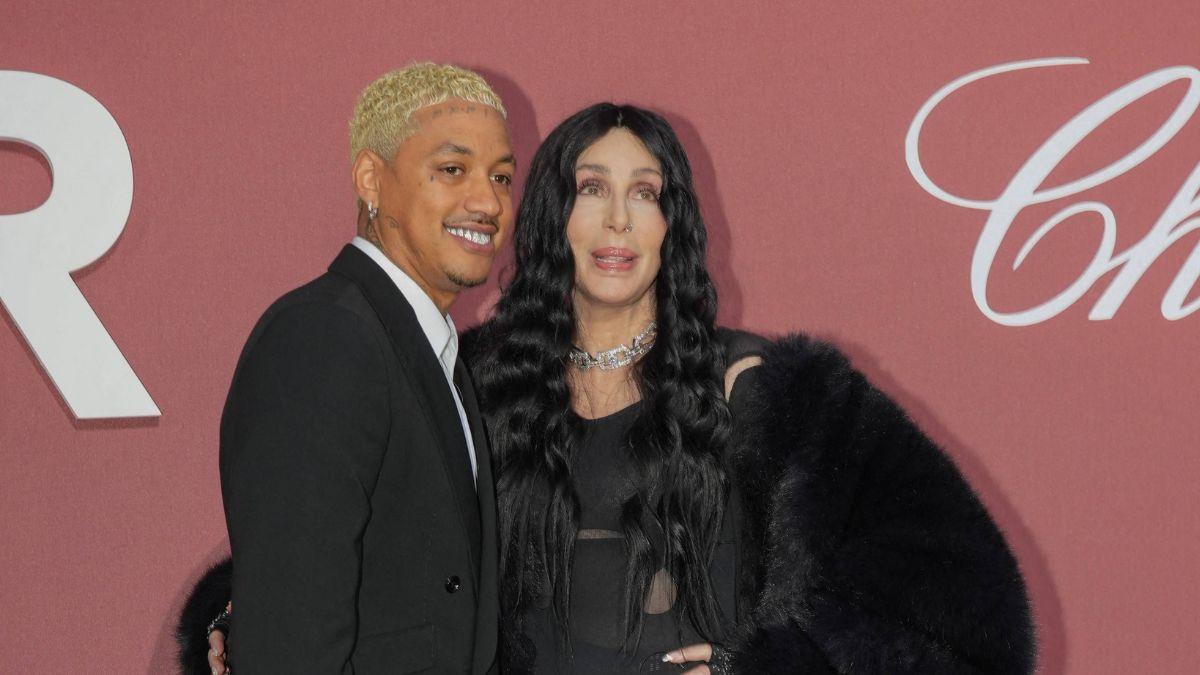 Attention shifted to Cher and Alexander 'AE' Edwards as the couple attended Bono's ceremony at the Hollywood Roosevelt hotel.