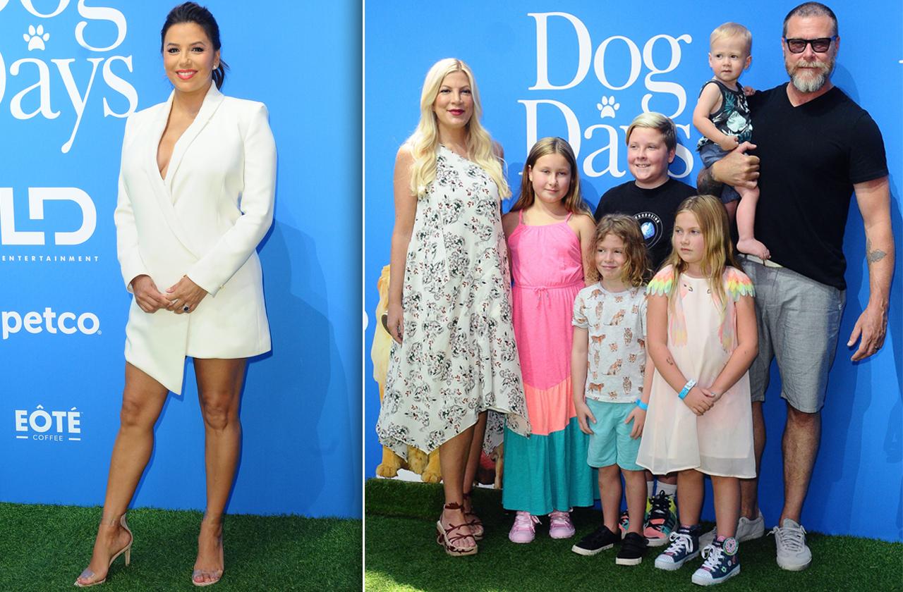 Dog Days Premiere. Eva Longoria, Tori Spelling and family.