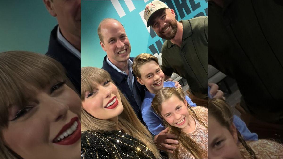 Photo of Taylor Swift, Prince WIlliam, Prince George, Princess Charlotte and Travis Kelce