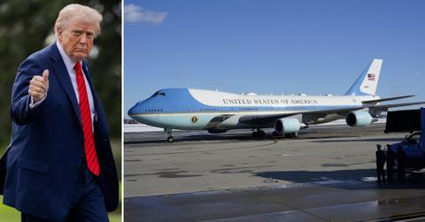 photo of president trump and air force one