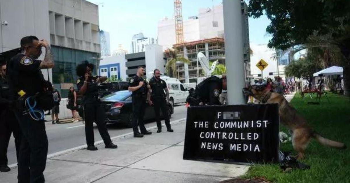 trump security miami police suspcious package arraignment courthouse jpg