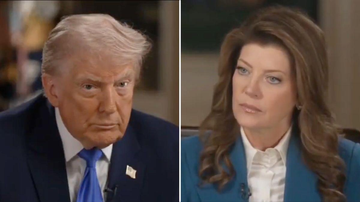split image of Donald Trump and Norah O'Donnell