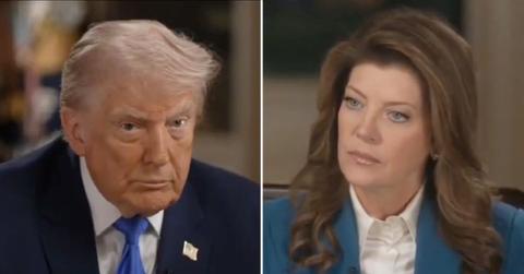 split image of Donald Trump and Norah O'Donnell