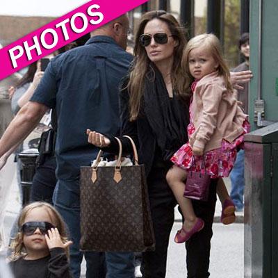 Angelina Jolie and her Louis Vuitton Sac Plat