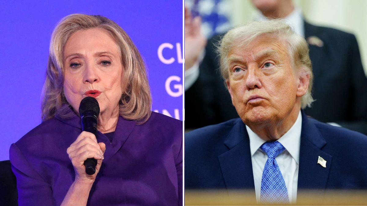 A photo of Hillary Clinton alongside a photo of Donald Trump